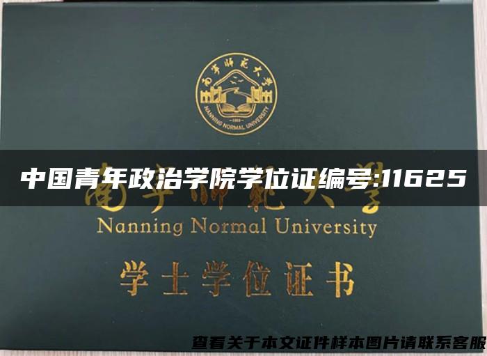 中国青年政治学院学位证编号:11625