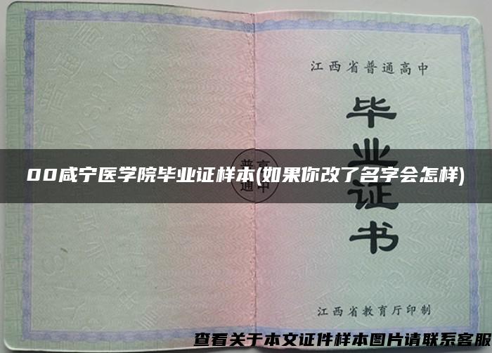 00咸宁医学院毕业证样本(如果你改了名字会怎样)