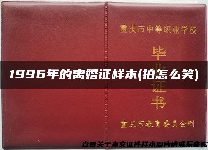 1996年的离婚证样本(拍怎么笑)