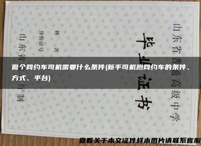 做个网约车司机需要什么条件(新手司机跑网约车的条件、方式、平台)