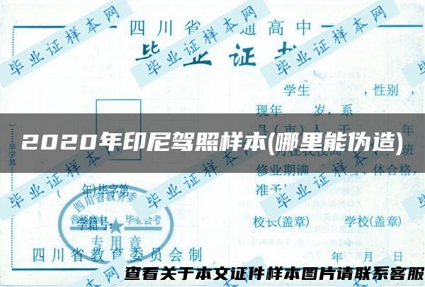 2020年印尼驾照样本(哪里能伪造)