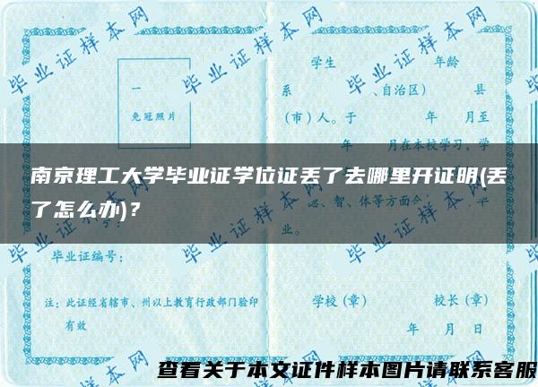 南京理工大学毕业证学位证丢了去哪里开证明(丢了怎么办)？