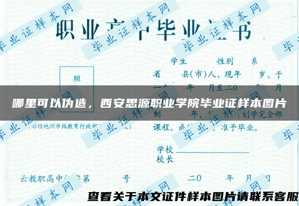 哪里可以伪造，西安思源职业学院毕业证样本图片