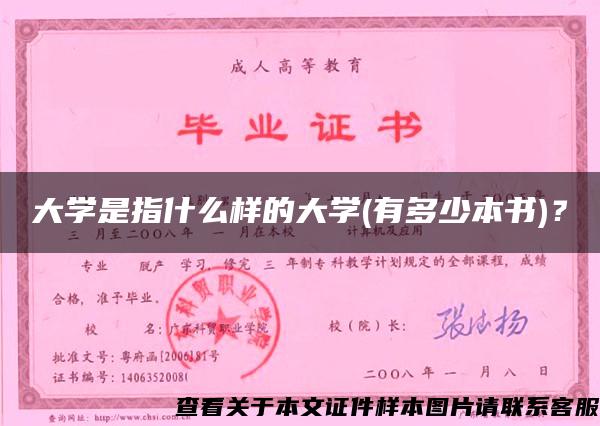 大学是指什么样的大学(有多少本书)？