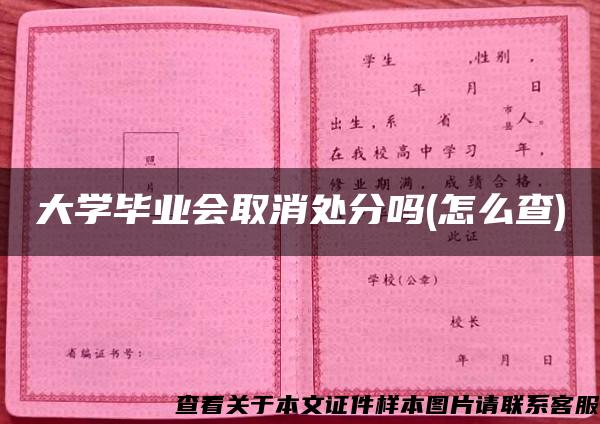 大学毕业会取消处分吗(怎么查)