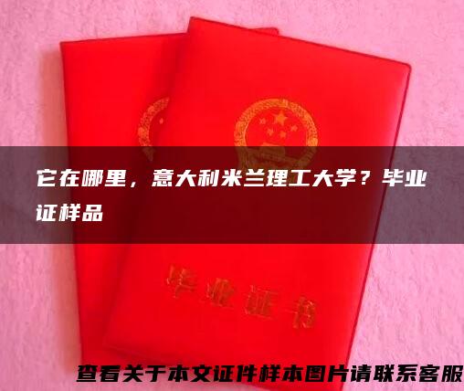 它在哪里，意大利米兰理工大学？毕业证样品