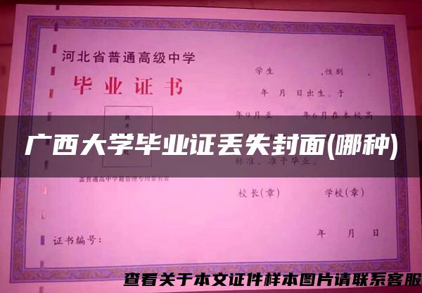 广西大学毕业证丢失封面(哪种)