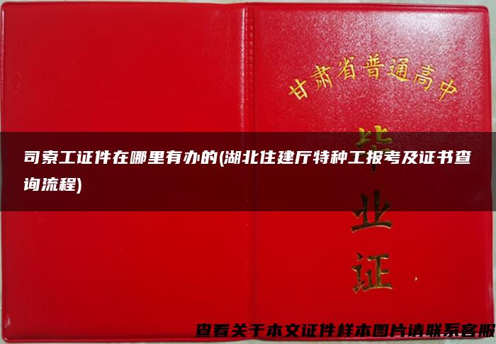 司索工证件在哪里有办的(湖北住建厅特种工报考及证书查询流程)