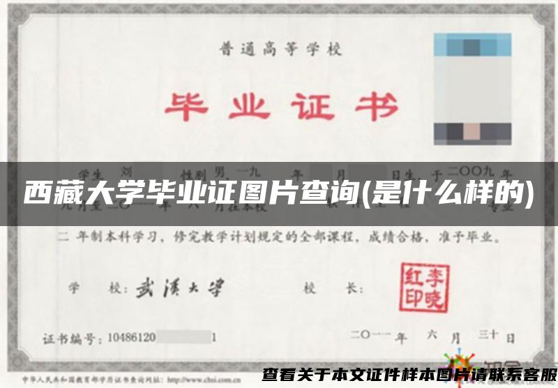 西藏大学毕业证图片查询(是什么样的)