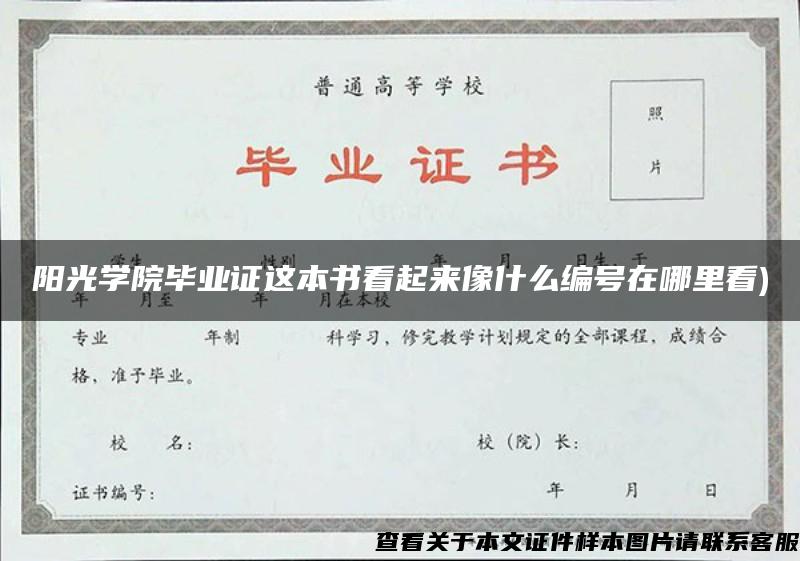 阳光学院毕业证这本书看起来像什么编号在哪里看)