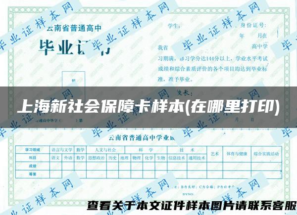 上海新社会保障卡样本(在哪里打印)