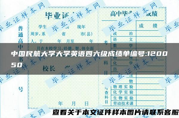 中国民航大学大学英语四六级成绩单编号:120050