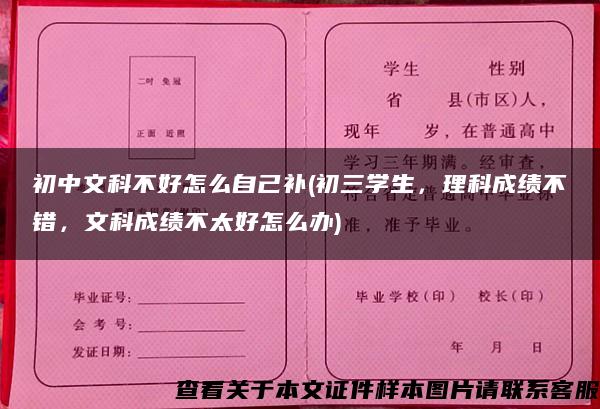 初中文科不好怎么自己补(初三学生，理科成绩不错，文科成绩不太好怎么办)