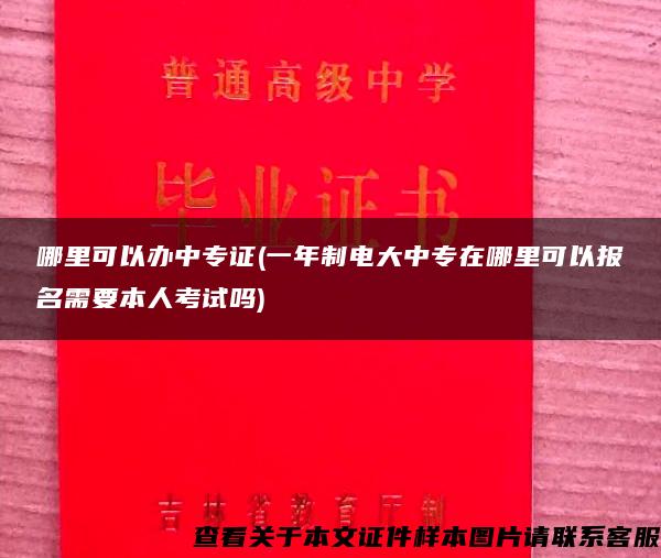 哪里可以办中专证(一年制电大中专在哪里可以报名需要本人考试吗)