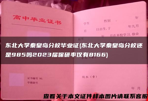 东北大学秦皇岛分校毕业证(东北大学秦皇岛分校还是985吗2023届保研率仅有8166)