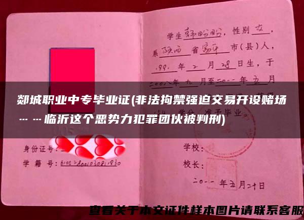 郯城职业中专毕业证(非法拘禁强迫交易开设赌场……临沂这个恶势力犯罪团伙被判刑)