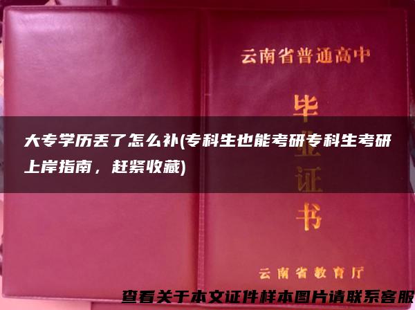 大专学历丢了怎么补(专科生也能考研专科生考研上岸指南，赶紧收藏)