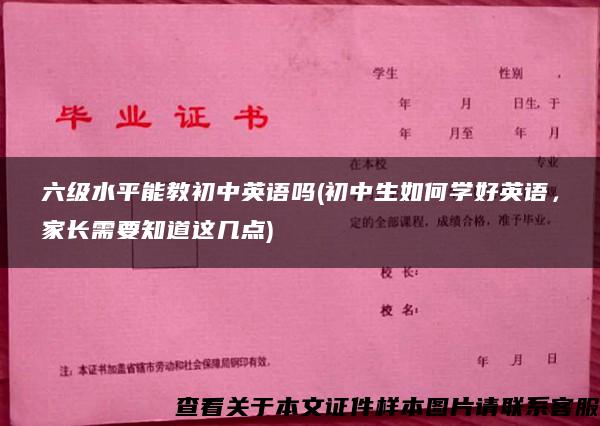 六级水平能教初中英语吗(初中生如何学好英语，家长需要知道这几点)