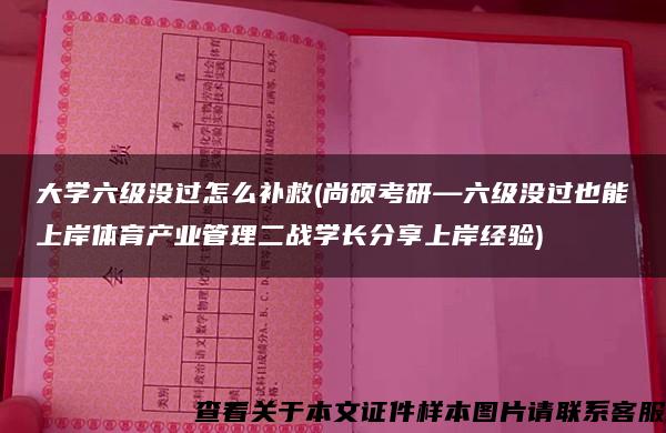 大学六级没过怎么补救(尚硕考研—六级没过也能上岸体育产业管理二战学长分享上岸经验)