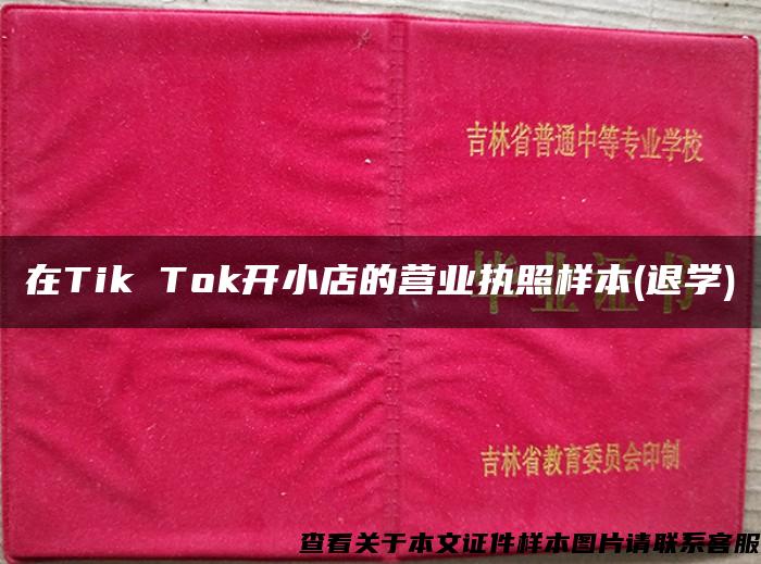 在Tik Tok开小店的营业执照样本(退学)