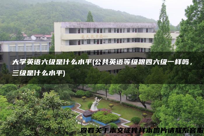 大学英语六级是什么水平(公共英语等级跟四六级一样吗，三级是什么水平)