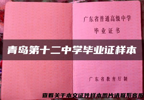 青岛第十二中学毕业证样本