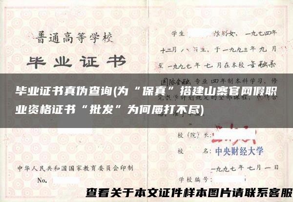 毕业证书真伪查询(为“保真”搭建山寨官网假职业资格证书“批发”为何屡打不尽)