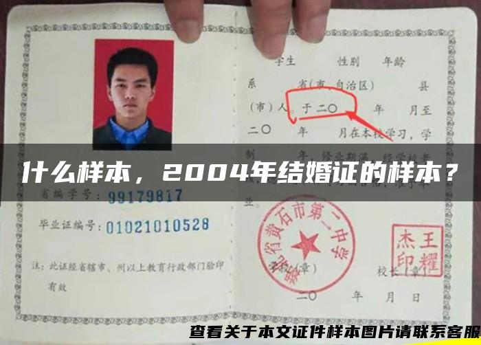 什么样本，2004年结婚证的样本？