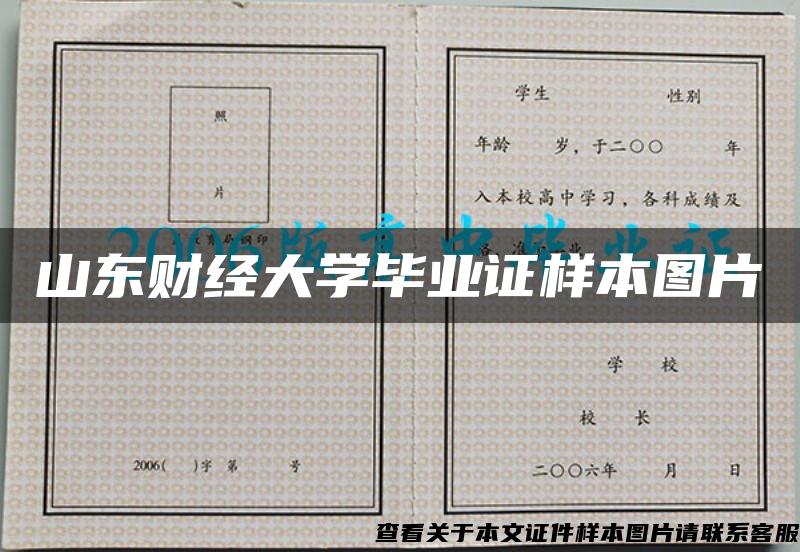 山东财经大学毕业证样本图片