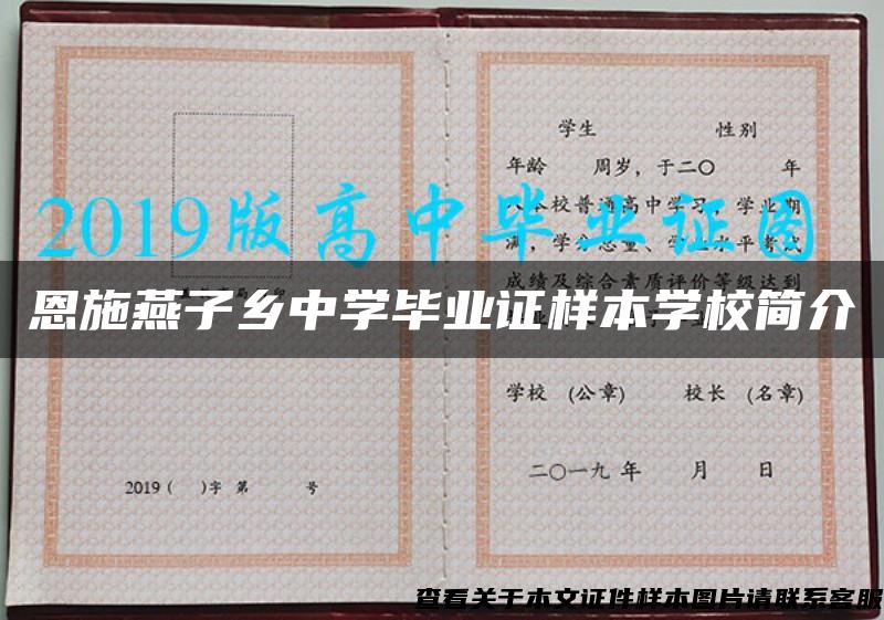 恩施燕子乡中学毕业证样本学校简介