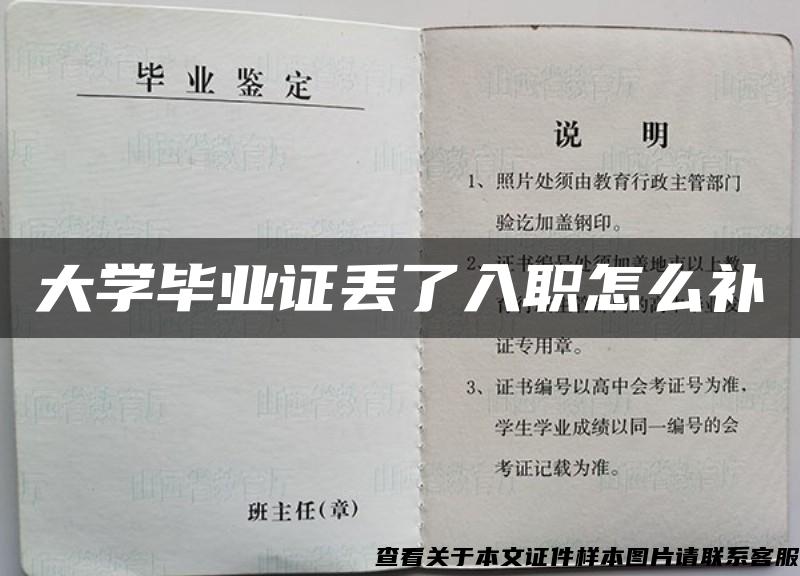 大学毕业证丢了入职怎么补