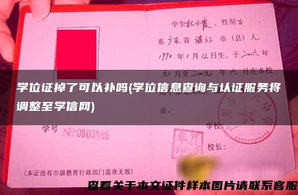 学位证掉了可以补吗(学位信息查询与认证服务将调整至学信网)