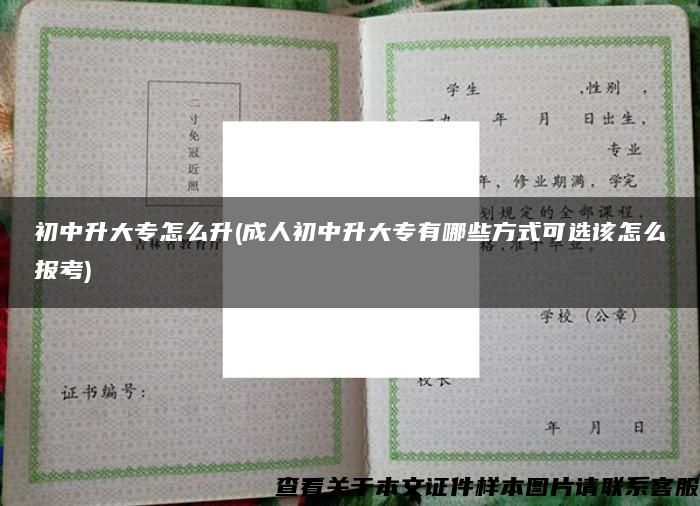 初中升大专怎么升(成人初中升大专有哪些方式可选该怎么报考)