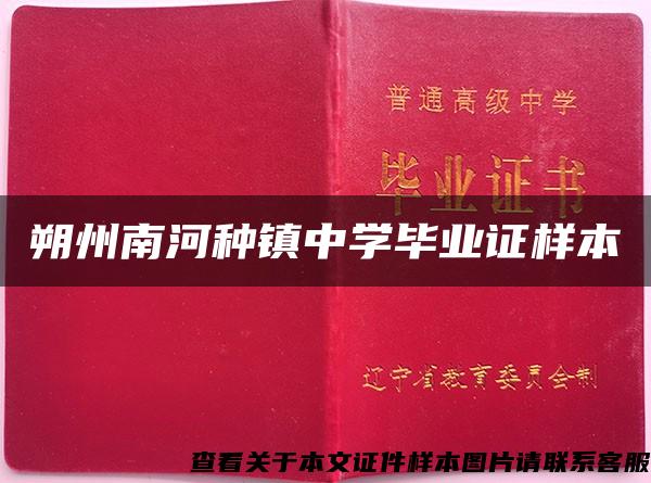 朔州南河种镇中学毕业证样本