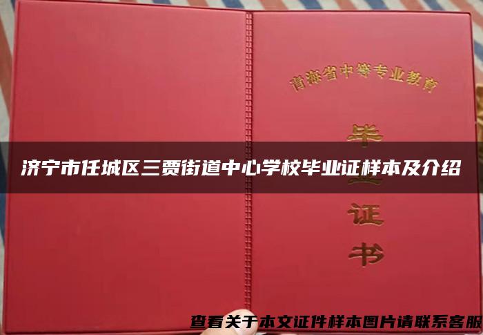 济宁市任城区三贾街道中心学校毕业证样本及介绍