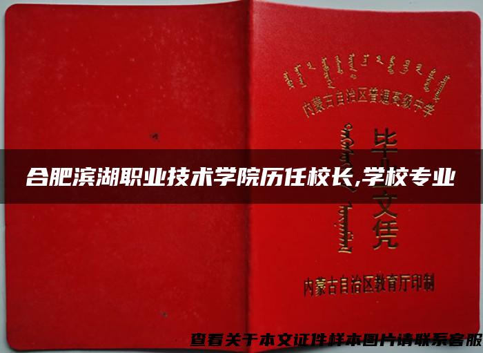 合肥滨湖职业技术学院历任校长,学校专业