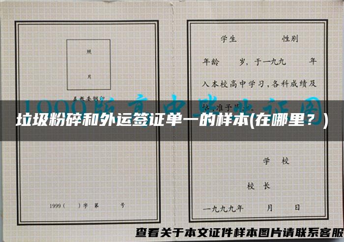 垃圾粉碎和外运签证单一的样本(在哪里？)