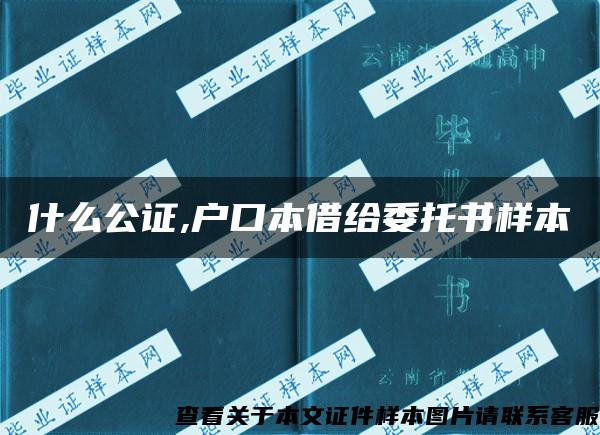 什么公证,户口本借给委托书样本