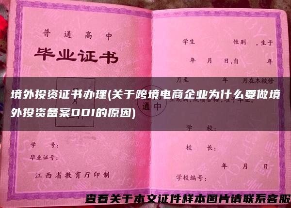 境外投资证书办理(关于跨境电商企业为什么要做境外投资备案ODI的原因)