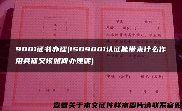 9001证书办理(ISO9001认证能带来什么作用具体又该如何办理呢)