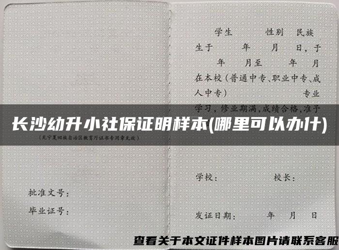 长沙幼升小社保证明样本(哪里可以办什)