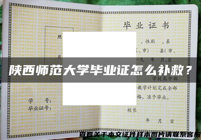 陕西师范大学毕业证怎么补救？