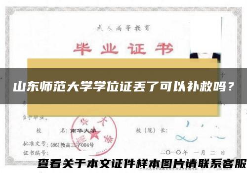 山东师范大学学位证丢了可以补救吗？