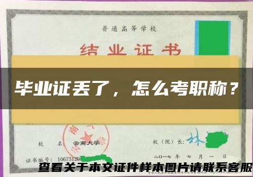 毕业证丢了，怎么考职称？