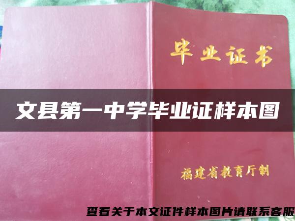 文县第一中学毕业证样本图