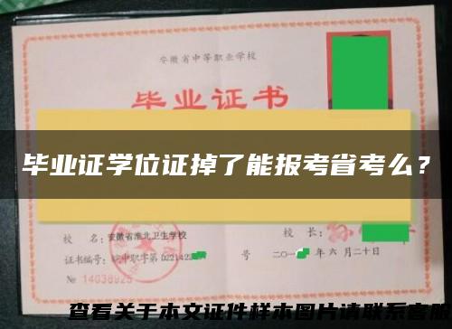 毕业证学位证掉了能报考省考么？