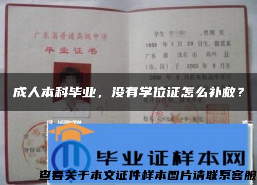 成人本科毕业，没有学位证怎么补救？