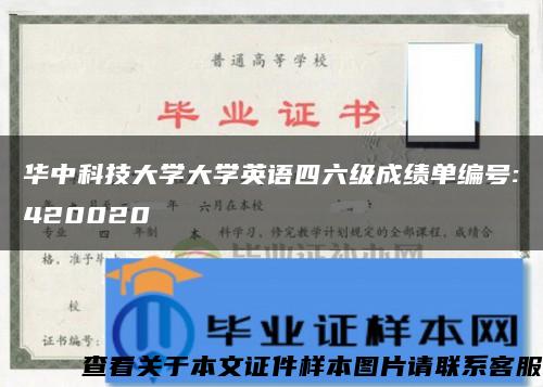 华中科技大学大学英语四六级成绩单编号:420020