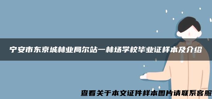 宁安市东京城林业局尔站一林场学校毕业证样本及介绍