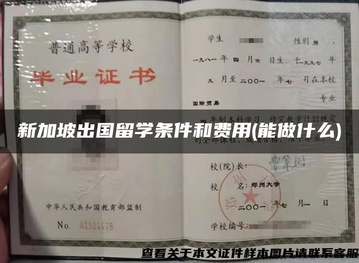 新加坡出国留学条件和费用(能做什么)